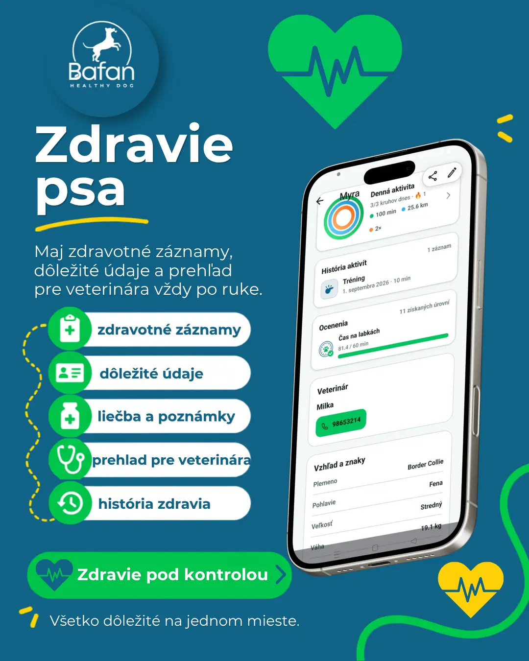 Zdravie psa v aplikácii BAFAN