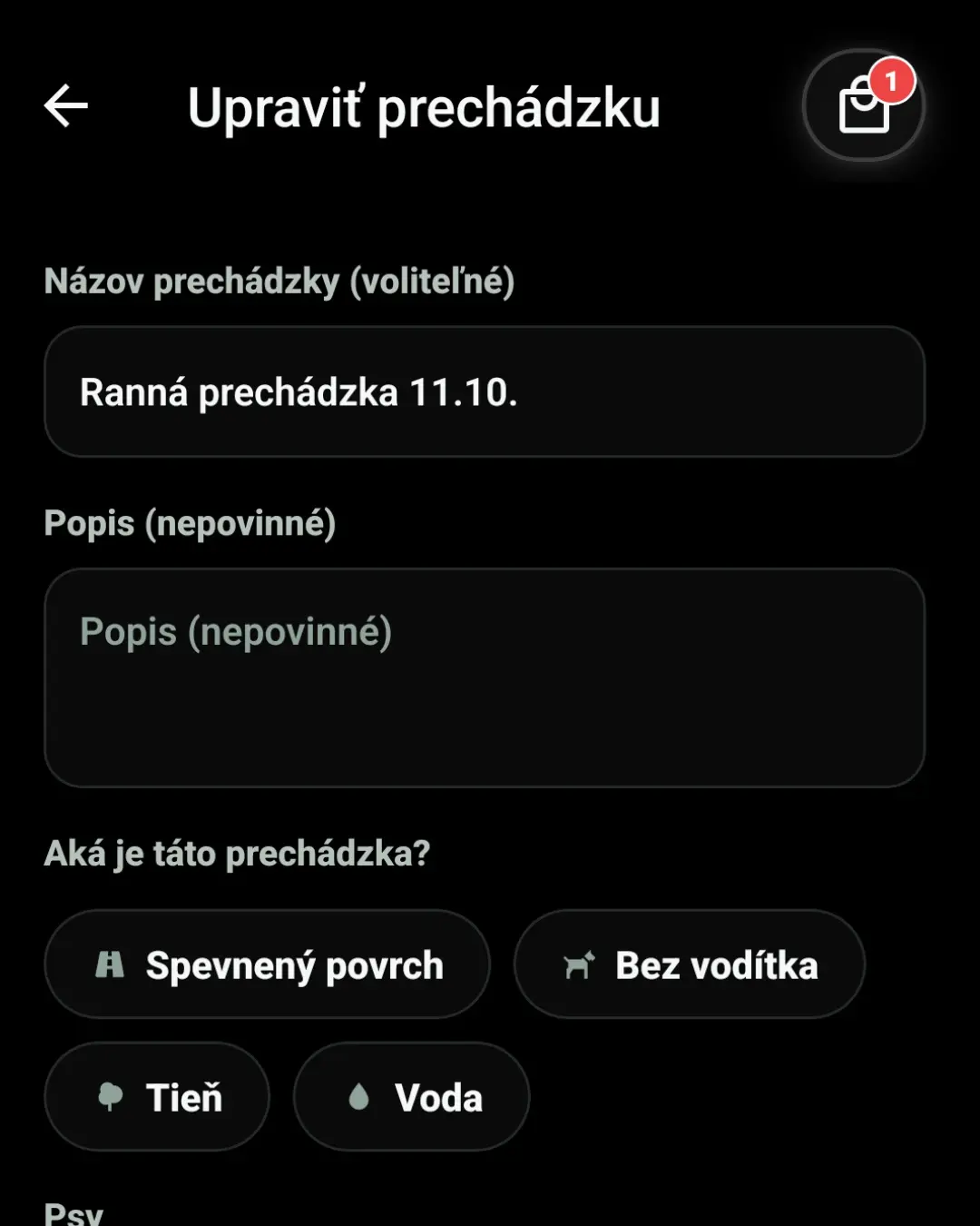Doplň informácie o trase