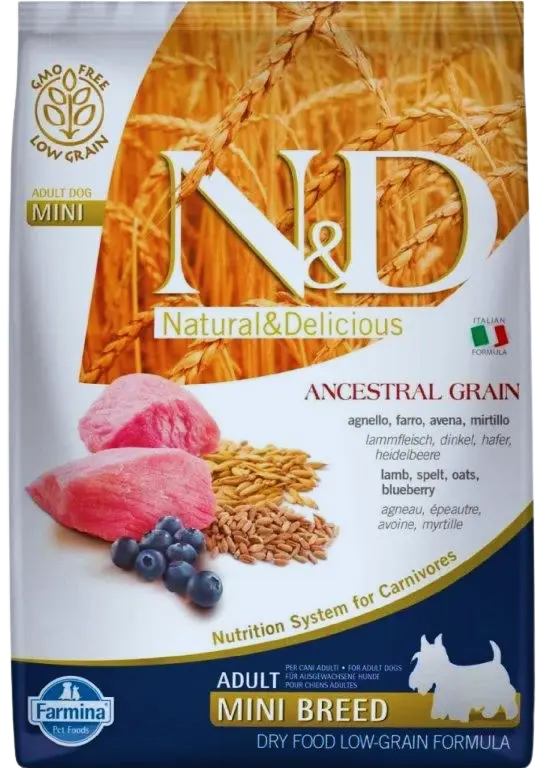 Farmina N&D dog AG puppy medium & maxi, lamb, spelt, oats & blueberry 2,5 kg