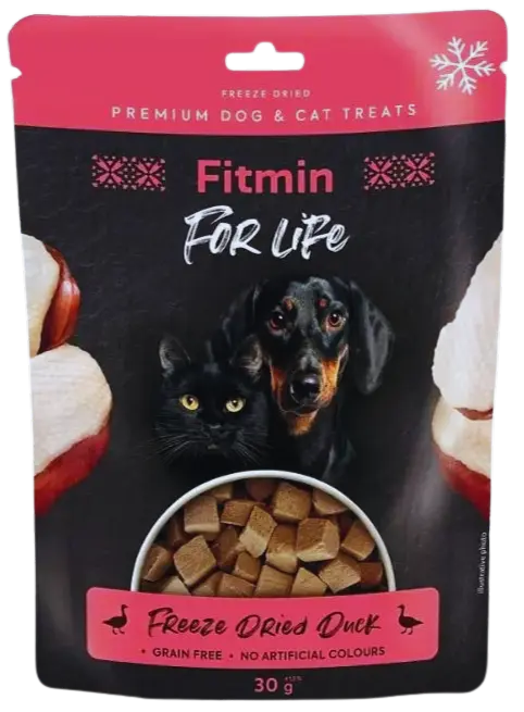 Fitmin For Life lyofilizovaná kačica 30 g – pochúťka pre psa a mačku