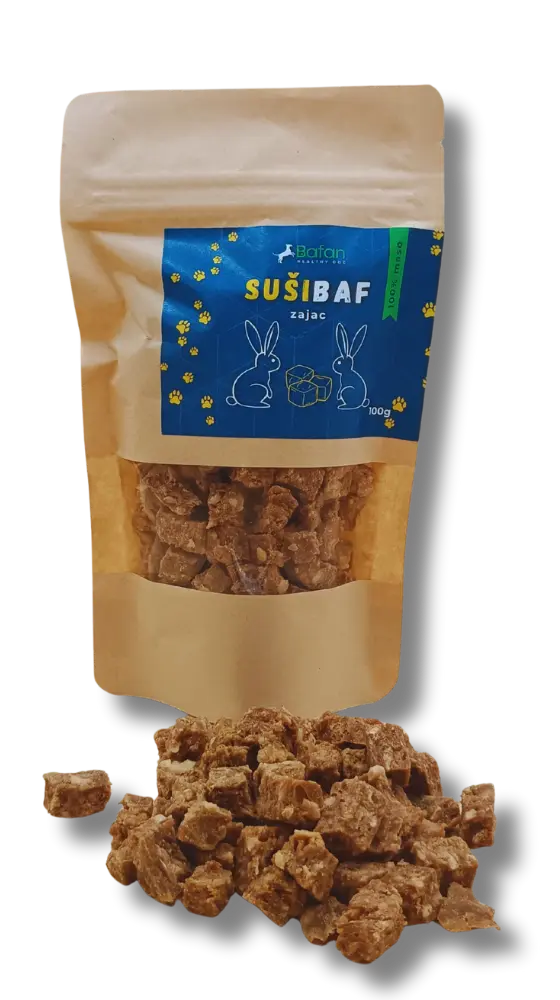 Sušibaf-zajac kocky - 100g