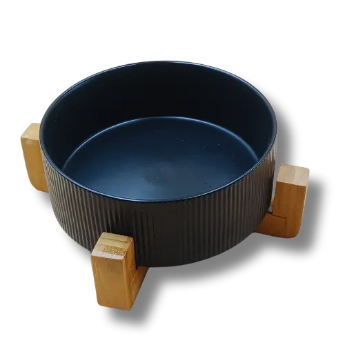 Keramická miska s podstavcom - 700 ml - Čierna