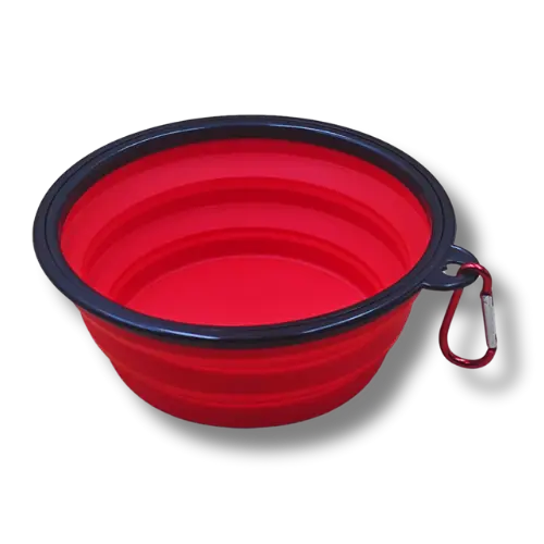 Skladacia miska pre psa - 650ml - Červená