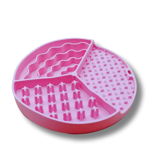 Silikónová spomalovacia lízacia podložka pre psov - 20x20cm - Ružová