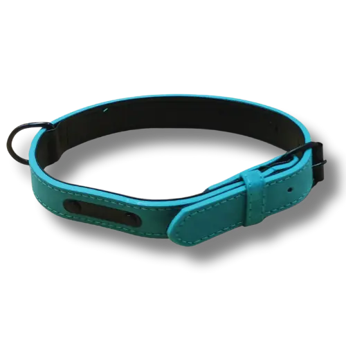 Elegantný obojok z PU kože – 58×2,5 cm - Tyrkysový