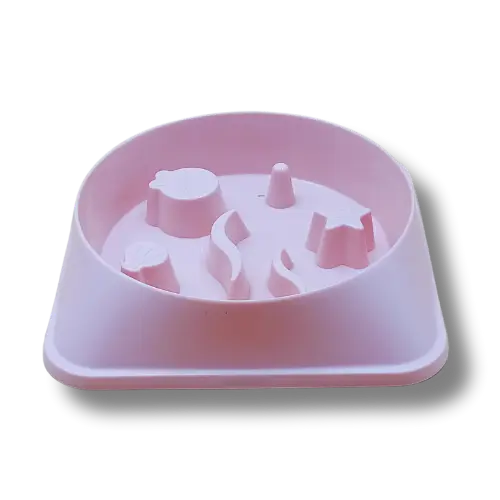 Spomalovacia miska pre psov so vzorom – 19,5 cm - Ružová