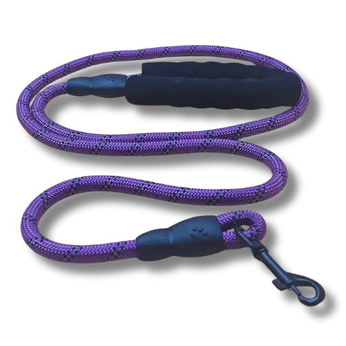 Vodítko s pohodlnou rukoväťou - 0,8cm x 150cm - Nylon - Fialové