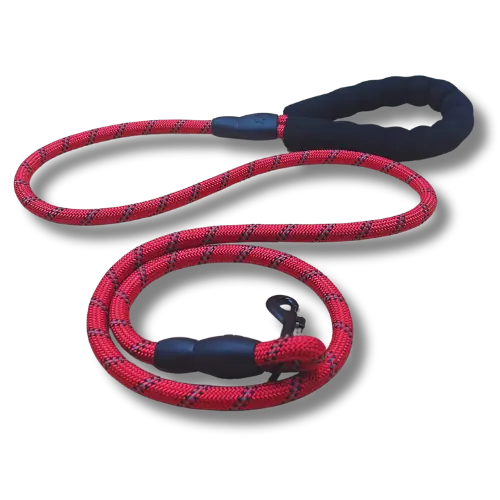 Vodítko s pohodlnou rukoväťou - 0,8cm x 150cm - Nylon - Červené