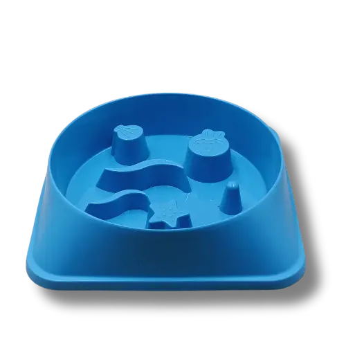 Spomalovacia miska pre psov so vzorom – 19,5 cm - Modrá
