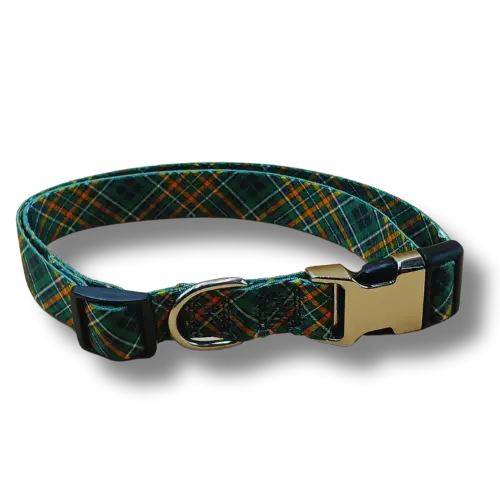 Nastaviteľný obojok pre psov – M - 2x32-50cm - Tartan 