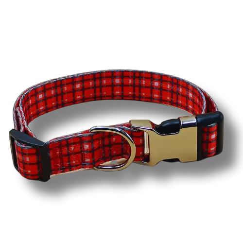Nastaviteľný obojok pre psov – L - 2,5x42-60cm - Károvaný 