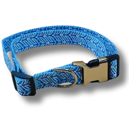 Nastaviteľný obojok pre psov – L - 2,5x42-60cm - Modro  