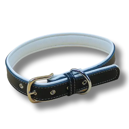 Elegantný PU obojok pre psov - 2x42cm - Biely podklad   