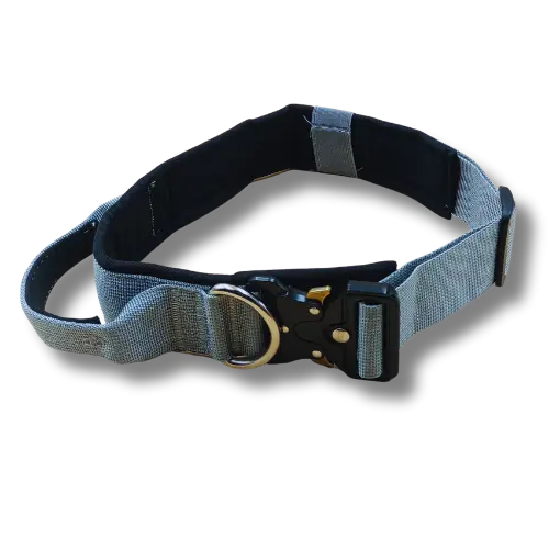 Taktický obojok s rukoväťou - 4x34-40cm - Nylon - Sivý