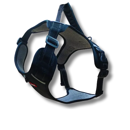 Pohodlný postroj s rukoväťou - L - Čierny