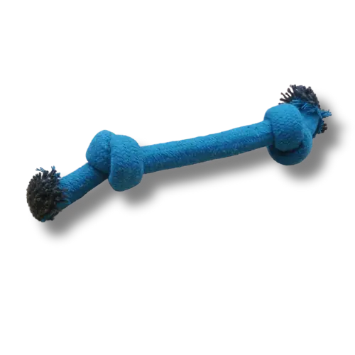 Hračka pre psa malá - Lano - Lano s uzlami- Modrá - 25cm Dĺžka