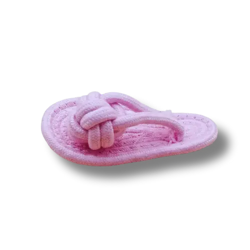 Hračka pre psa malá - Lano - Papuča- Ružová - 16cm Dĺžka