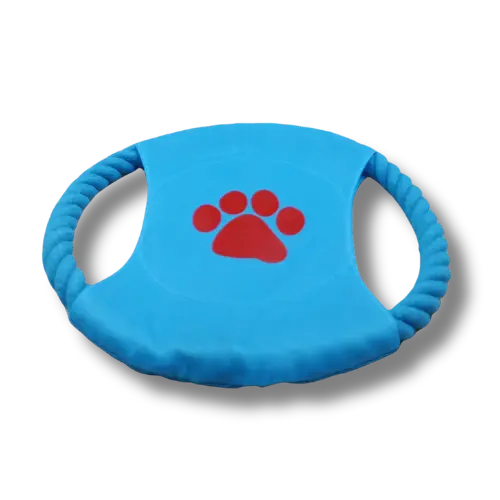 Hračka pre psa stredná - Lano - Lopta v kruhu - Modrá - 21cm Priemer