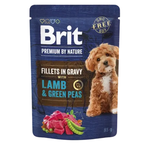 Brit Premium Adult Dog Fillets Gravy Lamb&Green Peas 85g