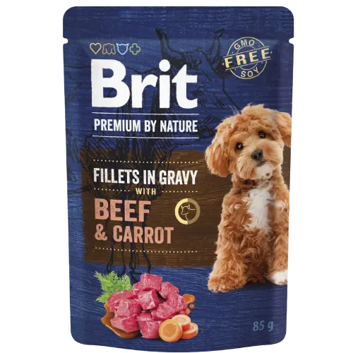 Brit Premium Adult Dog Fillets Gravy Beef & Carrot 85 g