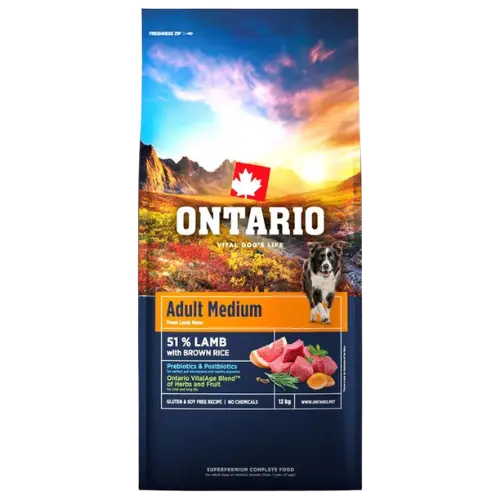 Krmivo Ontario Adult Medium Lamb & Brown Rice 12kg