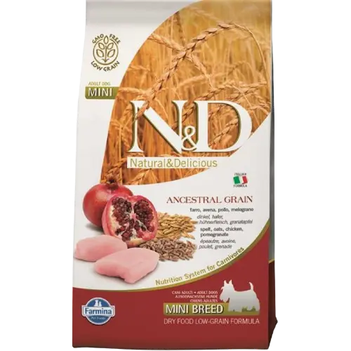 Farmina N&D dog AG adult mini, chicken, spelt, oats & pomegranate 2,5 kg