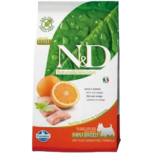 Farmina N&D dog GF adult mini, fish & orange 7 kg