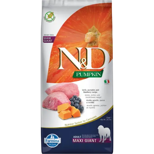 Farmina N&D dog PUMPKIN (GF) puppy medium & maxi, lamb & blueberry 12 kg