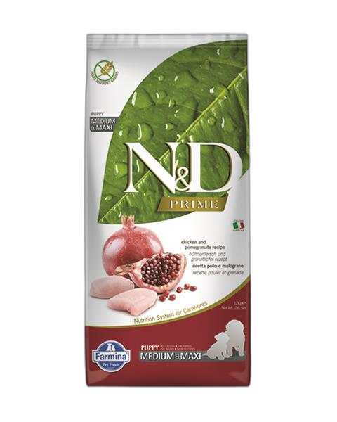 Farmina N&D dog PRIME (GF) puppy medium & maxi, chicken & pomegranate 12 kg