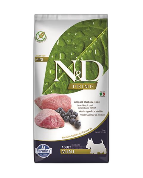 Farmina N&D dog PRIME (GF) adult mini, lamb & blueberry 7 kg