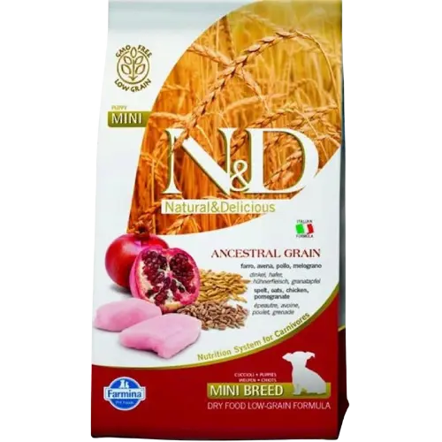 Farmina N&D dog AG puppy mini, chicken, spelt, oats & pomegranate 7 kg