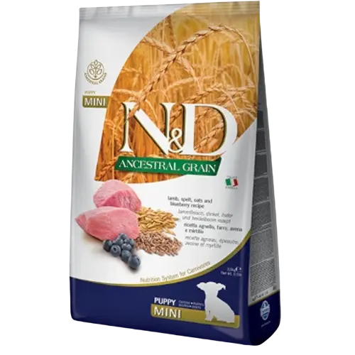 Farmina N&D dog AG puppy mini, lamb, spelt, oats & blueberry 7 kg