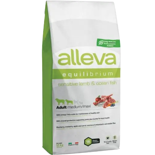 Alleva SP EQUILIBRIUM dog adult sensitive medium & maxi lamb & ocean fish 12 kg
