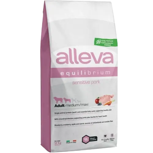 Alleva SP EQUILIBRIUM dog adult sensitive medium & maxi pork 12 kg