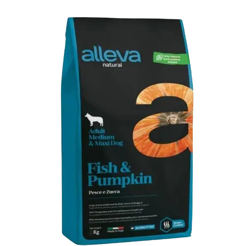 Alleva NATURAL dog adult medium & maxi fish & pumpkin 12 kg