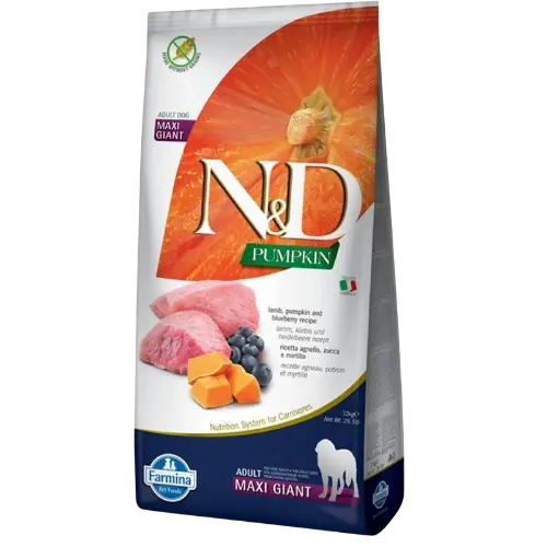 Farmina N&D dog PUMPKIN (GF) adult giant maxi, lamb & blueberry 12 kg