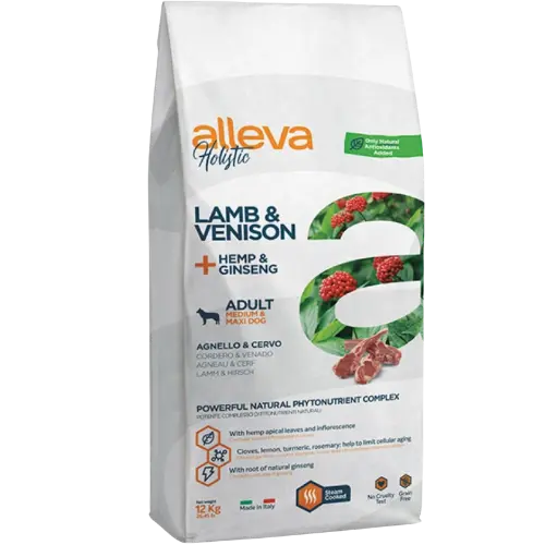 Alleva HOLISTIC dog adult medium & maxi lamb & venison 12 kg