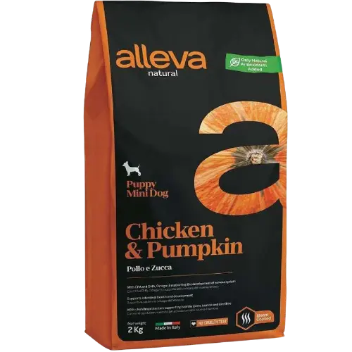 Alleva NATURAL dog puppy mini chicken & pumpkin 12 kg