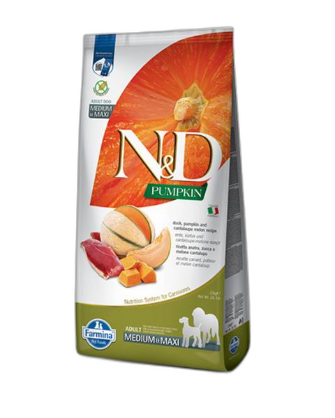 Farmina N&D dog PUMPKIN (GF) adult medium & maxi, duck & cantaluope 12 kg