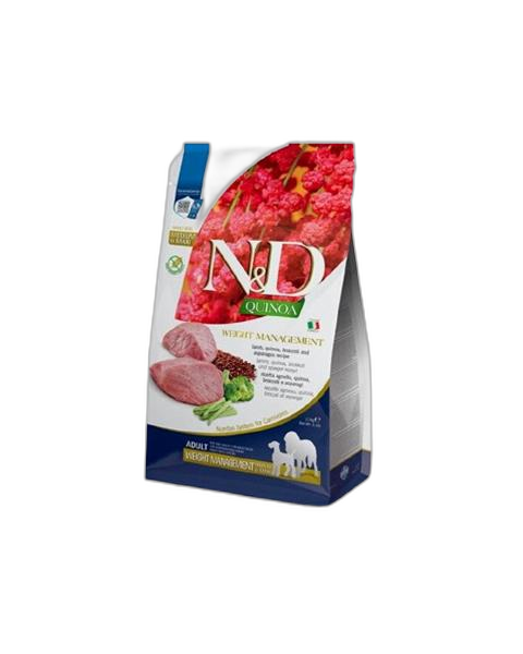 Farmina N&D dog QUINOA (GF) adult medium & maxi, weight managment, lamb & broccoli 7 kg