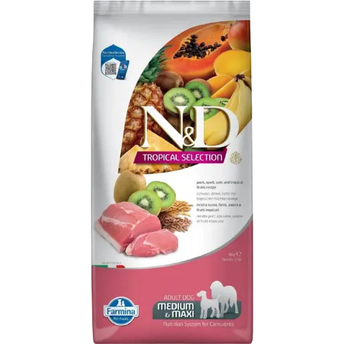 Farmina N&D dog TROPICAL SELECTION (AG) adult medium & maxi, pork 10 kg