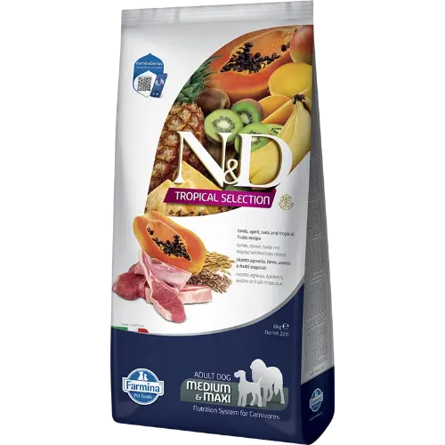 Farmina N&D dog TROPICAL SELECTION (AG) adult medium/maxy, lamb 10 kg