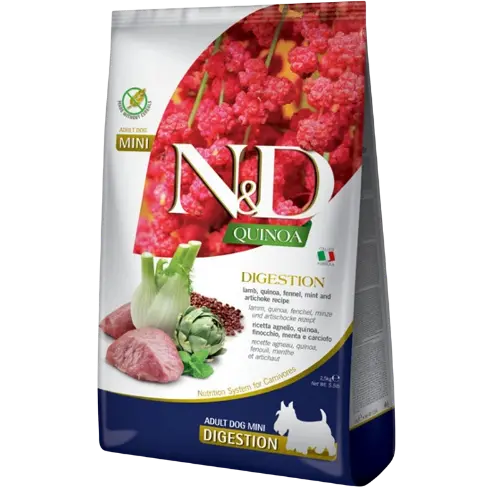 Farmina N&D dog QUINOA (GF) adult mini, digestion, lamb & fennel 7 kg
