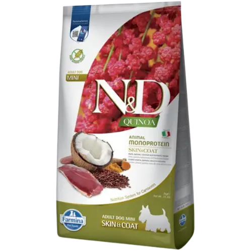Farmina N&D dog QUINOA (GF) adult mini, skin & coat, duck & coconut 7 kg