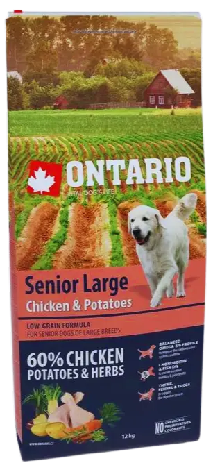 Krmivo Ontario Senior Large Chicken & Potatoes 12kg