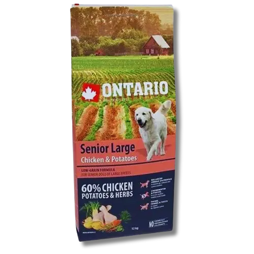 Krmivo Ontario Senior Large Chicken & Potatoes 12kg