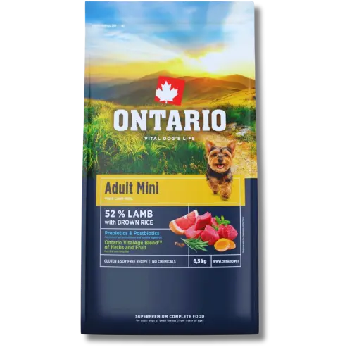 Krmivo Ontario Adult Mini Lamb & Brown Rice 6,5kg