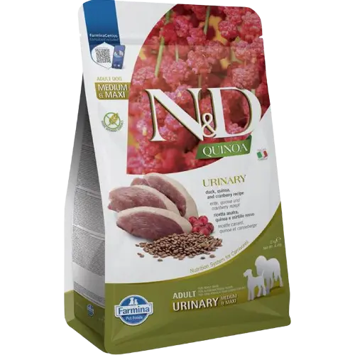 Farmina N&D dog QUINOA (GF) adult med/max urinary , duck & cranberry 7 kg