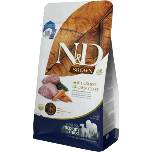 Farmina N&D dog BROWN (GF) adult med/max, spirulina & carrot, lamb 7 kg