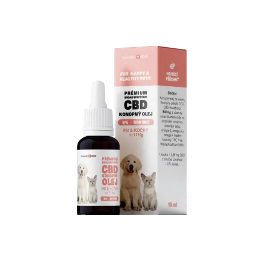 Olej konopný CBD 5% 10 ml (270 kvapiek) pre psy a mačky do 11 kg